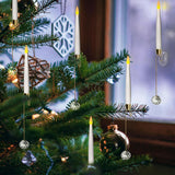 10 Pcs Christmas Tree Candles With Crystal Drops, Wand Remote With Timer, Battery Operated Flameless Taper Window Candle, Flickering Warm Light, Xmas Home Ornaments, Wedding Party Décor