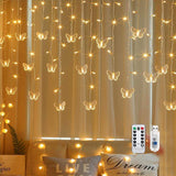 Butterfly Curtain Fairy String Lights, 120Led 8 Modes Usb Powered Timer Firefly Twinkle Light With Romote, 14.7Ft Copper