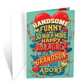 Valentine'S Day Card For Grandson, Made In America, Eco-Friendly, Thick Card Stock With Premium Envelope 5In X 7.75In, Packaged In Protective Mailer