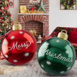 2Pcs 24 Inch Inflatable Christmas Ball Giant Pvc Xmas Inflatable Decorated Balls, Outdoor Inflatables Ornaments Christma