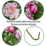 Purple Pink Peonies Artificial Flowers,5 Pcs Fake Silk Peonies With Stems Real Look,Peony Bush For Home Decor (5, Purple Pink)