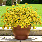 48 Bundles Outdoor Artificial Flowers Uv Resistant Fake Silk Flowers Faux Plastic Plants Outside Garden Porch Window Box Summer Decoration (Yellow)