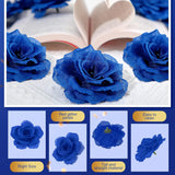 100 Pcs Artificial Flowers Fake Silk Roses Long Stem Rose Bouquet Wedding Party Home Decor For Diy Baby Shower Centerpieces Tables Home Decorations(Blue)