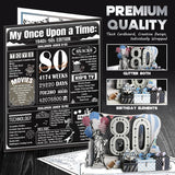 Cool 80Th Birthday Card Gifts For Men Women, Large 3D Pop-Up 80 Year Old Bday Card For Him Her, Best Happy Turning 80 Birthday Gift Ideas For Dad Husband, Back In 1946 80Th Birthday Decorations, Black