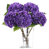 5Pcs Hydrangea Artificial Flowers Real Touch 20 Inch Lifelike Hydrangea Flower For Home Wedding Office Party Living Room Decoration (Purple#2)