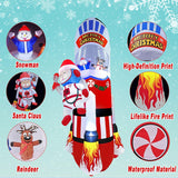 8Ft Christmas Inflatables Christmas Decorations Outdoor, Blow Up Santa Claus Snowman Reindeer Rocket Yard Decoration Bui
