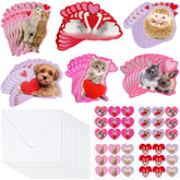 36 Pcs Valentines Animal Scratch Sniff Cards For Valentines Day Gift Strawberry Scented Cards Stickers Envelopes For Exchange Gift Party Supplies Favors(Animal)