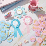 63 Pcs Gender Reveal Pins Set Including 60 Team Boy Or Girl Pins 2 Daddy And Mommy To Be Badge And 1 Keeper Of The Gender Badge And For Reveal Game Party Decorations Creative Party Favors