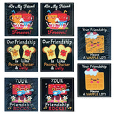 Valentines Scratch Off Cards | 36 Cards, 4 Designs Valentines Set | 5” X 5” Pre Designed Friendship Exchange Cards | Classroom Party Valentines Gifts | Envelopes, Strings, Sticks Included