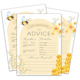 Bee Baby Shower Games For Boys Girls, Bumble Bee Baby Predictions And Advice For Baby Shower, Honeycomb Baby Shower/Gender Reveal Parties Decorations, 5" X 7" Double-Sided Cards(30 Games)-D02