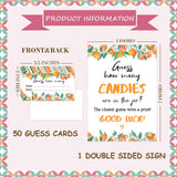 Little Cutie Baby Shower Game, Guess How Many Candies Are In The Jar, Pack Of 1 Sign And 50 Guessing Cards, Baby Shower Decoration, Gender Neutral - 04