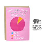 Funny Mother'S Day Card | Funny Happy Birthday Card For Mom From Daughter Blank Note Card With Envelope | Where I Get My Attitude From Pie Chart Greeting Card