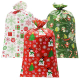 Large Christmas Gift Bags - 3 Pcs Jumbo Christmas Bags 56"X36" - Big Santa Gift Bags For Giant Gifts - Heavy Duty Plastic Xmas Bags For Presents