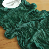Christmas Table Runner, 10Ft Cheesecloth Emerald Green Table Runners 35*120Inch Rustic Boho Table Runner For Christmas Indoor Home Kitchen Table Party Decorations