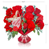 Romantic Rose Pop Up Card, 15.5 Inches Real Size Display 3D Valentine Greeting Card, Happy Valentine'S Day, Paper Flower Bouquet, Decorative Gift For Wife, Includes Envelope & Message Card