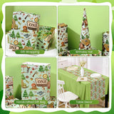 Camping 1St Birthday Wrapping Paper Roll For Boy, One Happy Camper Gift Wrap Paper With Tent Bear, 1 Year Old Gift Art Packing Paper For Baby Shower First Birthday'S Party, 17Inch X 16.5Feet