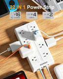 Surge Protector Power Strip with 16 Outlets 6 USB Ports 2 USB C 6FT Extension Cord