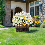 8 Bundles Artificial Daisy Flowers Outdoor Spring Decor Uv Resistant Fake Flowers Faux Plastic Greenery Shrub Plant Indoor Hanging Gardens Window Porch Box Cemetery Summer Décor(White)