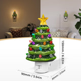 Christmas Tree Night Light, 3000K Night Lights Plug Into Wall, Cute & Funny Ceramic Christmas Decor Night Light For Kids, Plug In Nightlight With 360° Rotatable, Holiday Party Decor, 1 Pack
