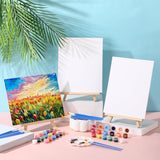 12 Set Acrylic Paint Kit Mini Stretched Canvas With Easel, Acrylic Paints Strips, Brushes, Palette, Art Set For Adults Birthday Party Favors(8 X 10 Inch)