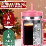 Christmas Tumblers Gifts For Women Girls, 40 Oz Christmas Tumbler With Handle And Straw Lid, Triple Walled Stainless Steel Insulated Travel Mug Cup, Keep Cold For 34 Hours (Red Funny Santa)