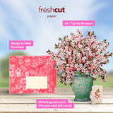 Pop Up Cards, Grande Japanese Cherry Blossoms, 18 Inch Life Sized Forever Flower Bouquet 3D Popup Greeting Card, Birthday Cards, Thank You Card, Blank Notecard & Envelope