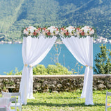Artificial Wedding Arch Flowers 2Pcs Artificial Flower Centerpieces For Tables Silk Rose Floral Swags Faux Flower Arrangements For Wedding Decor Party Reception Ceremony Backdrop