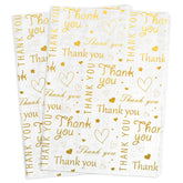 100 Sheets Gold Thank You Tissue Paper Bulk,White With Golden Thank You Tissue Paper For Small Business,Packaging,Gift Bags,14 X 20 Inch (Gold)