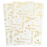 100 Sheets Gold Thank You Tissue Paper Bulk,White With Golden Thank You Tissue Paper For Small Business,Packaging,Gift Bags,14 X 20 Inch (Gold)