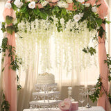 12 Pack Wisteria Flower Vines Garland 3.75 Feet Fake Hanging Flower Artificial Wisteria Vines Rattan For Wedding Party Garden Greenery Home Wall Decoration?White