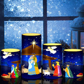 Christmas Nativity Scene Candles Led Religious Theme Flameless Candles Battery Operated Led Warm Light Flickering Pillar For Xmas Holiday Table Decorations(Vivid)