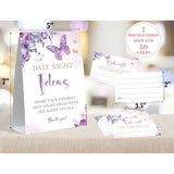 Couples Games Date Night Ideas, Butterfly Bridal Shower Sign And 50 Date Night Cards, Bachelorette Party Games, Wedding Shower Decor, Date Night Idea Cards Bridal Shower, Wedding Gifts For Couples,1