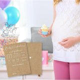 Kraft Paper Baby Shower Game Set,30 Fill In Prediction & Advice Game Cards,Wishes For Baby,Advice For New Parents, Baby Announcement,Gender Reveal, Baby Shower Game Activity, Party And Supplies - 02