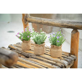 Babys Breath Artificial Flowers In Small Burlap Bag Vases 3Pcs -Gypsophila Faux Flowers Farmhouse Home Coffee Table Bookshelf Office Desk Decorations Kitchen Dining Room Fake Plants Indoor