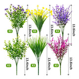 12 Bundles Artificial Flowers Lifelike No Fade Uv Resistant Fake Plastic Flowers Faux Plants For Hanging Planters Outside Porch Window Box Wedding Home Décor - Indoor/Outdoor Use