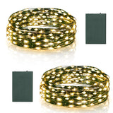 2 Pack Timer Fairy Lights Battery Operated, 16.4Ft 50 Led Dark Green Wire Micro Starry Twinkle Light With Auto Waterproo