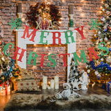 Red And Green Merry Christmas Banner Merry Christmas Sign Garland, Christmas Party Banner Merry Xmas Banner For Christmas Party Decorations, Xmas Holiday Mantle Fireplace Home Decor