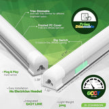 6 Pack Dimmable 4FT LED Shop Lights 30W 4500LM 6CCT Tunable Linkable Plug In Fixtures