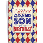 Grandson Birthday Card - Large Card Opens To 10" X 7.75" - Made In Usa - Perfect Message Filled With Warmth & Love 95786