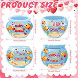 60 Pcs Fish Valentine'S Day Cards Bulk Valentines Goldfish Bowl Greeting Cards Funny Exchange Prize Birthday Party Favors Supplies