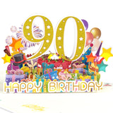90 Years 0Ld Firework Pop Up Happy Birthday Greeting Card, Ideal Love Gift For Adult And Kid With Blank Note & Envelope, Foldable Celebration For Daughter, Son, Mom, Dad, Friend, Children
