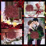 Babys Breath Artificial Flowers Bulk 18Pcs Maroon/Burgundy Fake Gypsophila Real Touch Flowers For Wedding Arches Bouquets Table Centerpieces Floral Arrangements Party Decor