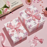 13Th Birthday Wrapping Paper Roll - Mini Roll - 17 Inch X 16.5 Feet - Blusher And Thirteen Happy Birthday Wrapping Paper For Girls Bday, Baby Shower, Party