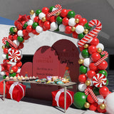 162Pcs Christmas Balloon Arch Kit, Red, White, Green, Gold Balloons, Star, Candy Cane, Gift Box, Diy Christmas Party Decorations For Families With Children