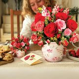 Blooming Roses Pop-Up Card, 12” Life-Size Paper Flower Bouquet, Valentine’S Day & Anniversary Card, 3D Greeting Card With Blank Note & Envelope