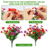 50Pcs Violet Artificial Flower Heads For Crafts - Detachable Silk Fake Flower Blooms & Mini Floral Heads Bulk For Diy Floral Crafts, Wreath Making, Wedding Decor & Artificial Plant Replacement (Red)