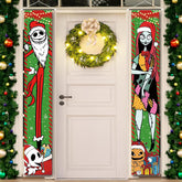 Christmas Decorations, Jack Sally Banners Xmas Porch Signs Christmas Decor Nightmare Merry Christmas Banner Before Welcome Wall Home Indoor Outdoor Party