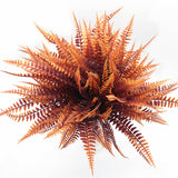 Artificial Boston Ferns Plants, Fake Fern Shrubs Simulation Greenery Bushes Faux Plant For Indoor Outdoor Home Garden Diy Decor Wedding Flowers Bundle Decoration - Red 6 Pack