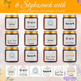 12 Pcs Teacher Appreciation Gift Bulk 3.5Oz Scented Soy Wax Fragrance Thank You Candle Aromatherapy Jar Inspirational Candle For Thank You Teacher Back To School Gift, 12 Style (Rainbow,Brown)