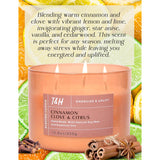 Cinnamon Clove Citrus 3 Wick Soy Candle Large 15.8Oz | Spiced Orange Scented Candles For Home | Clean Burn Long Lasting Candle | Warm Cozy Aromatherapy Candle | Housewarming Birthday Gift